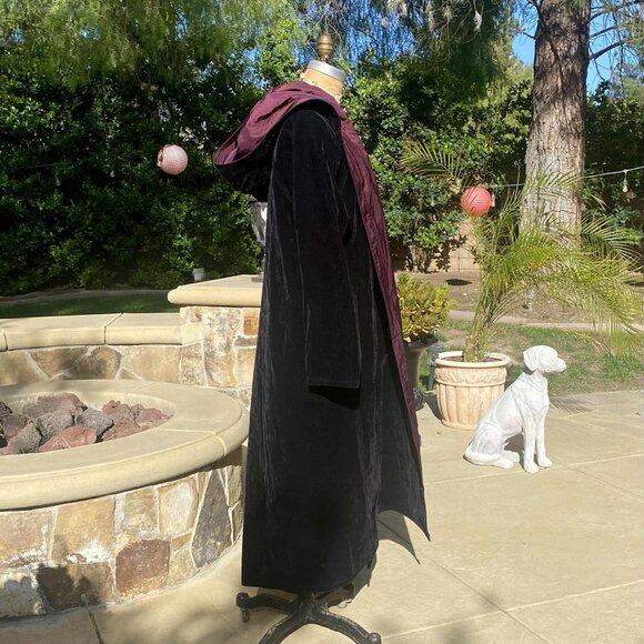 Mycra Pac Designerware Velvet Reversible Rain Coat Whimsy Goth Cape Hooded RARE - Picture 8 of 16